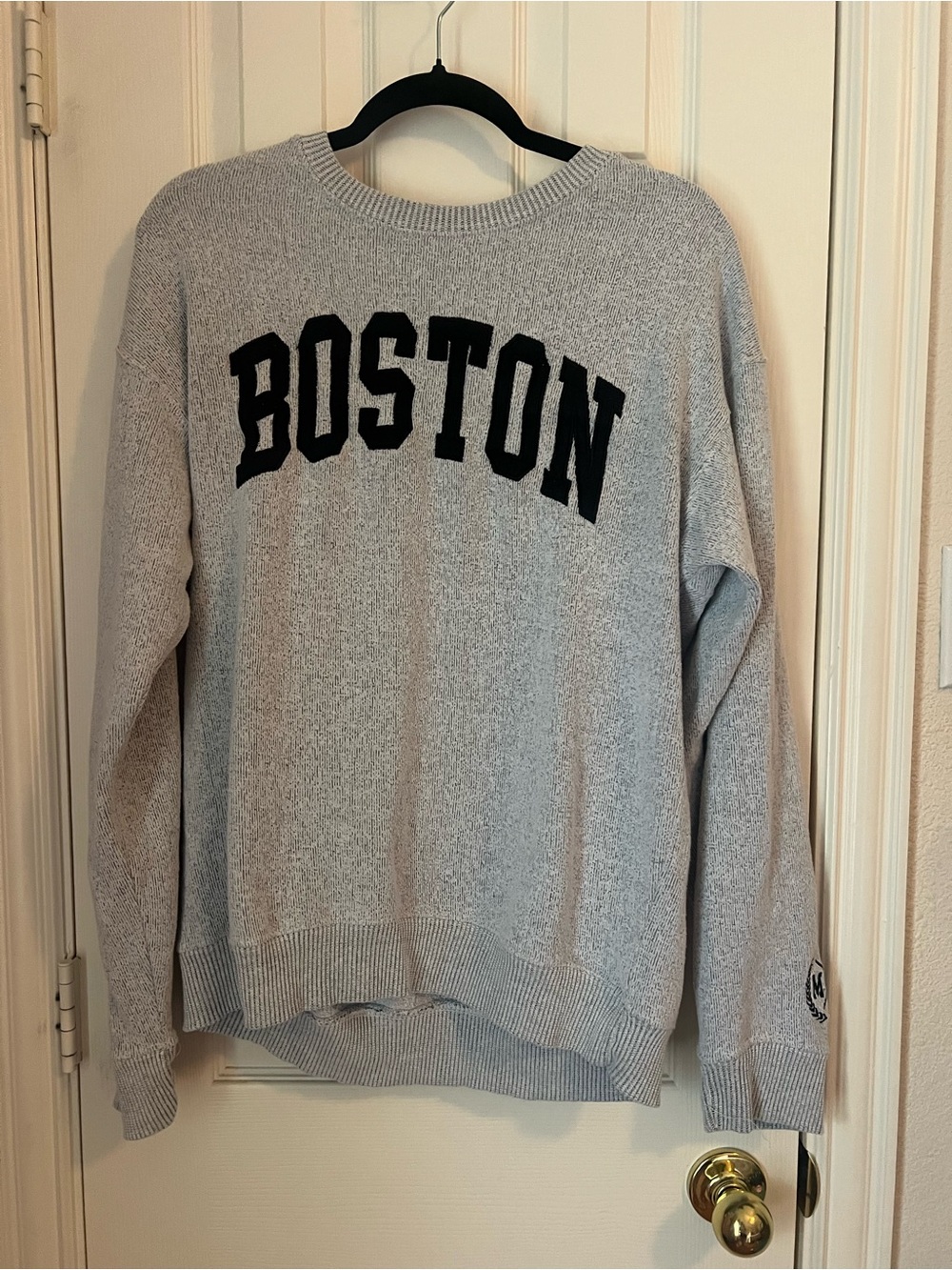 Gray 'BOSTON' Crewneck Sweater